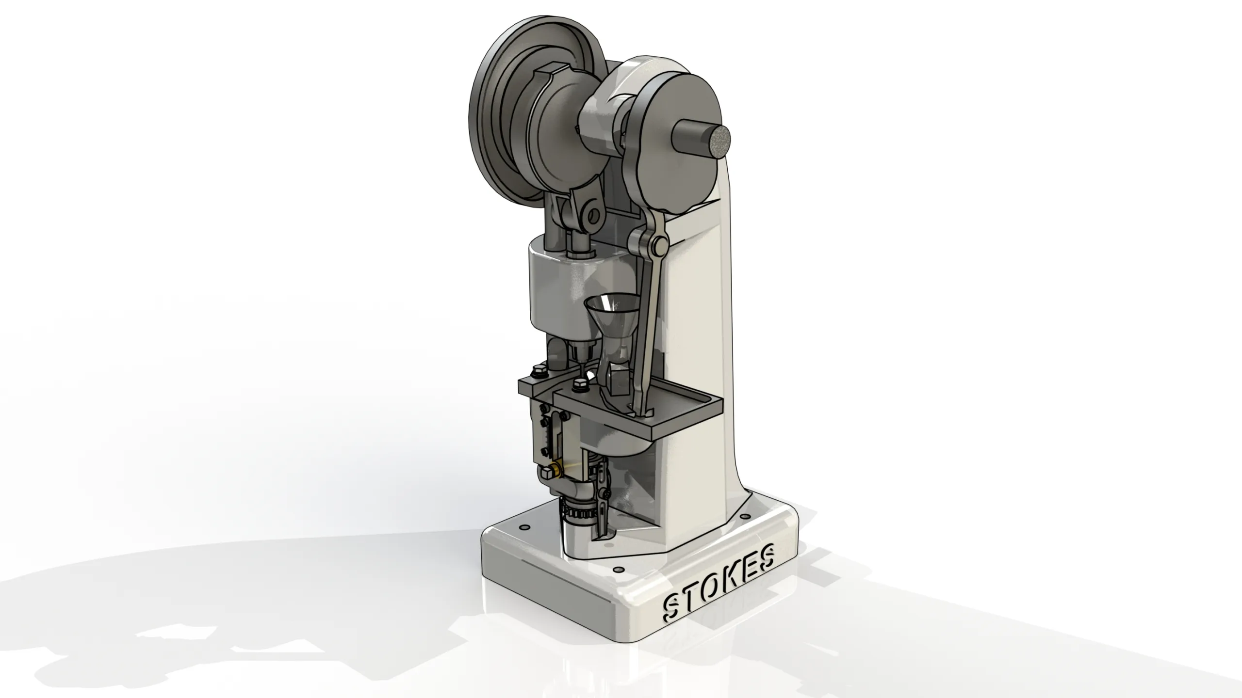 A drawing of the Stokes Model 511 single station tablet press.